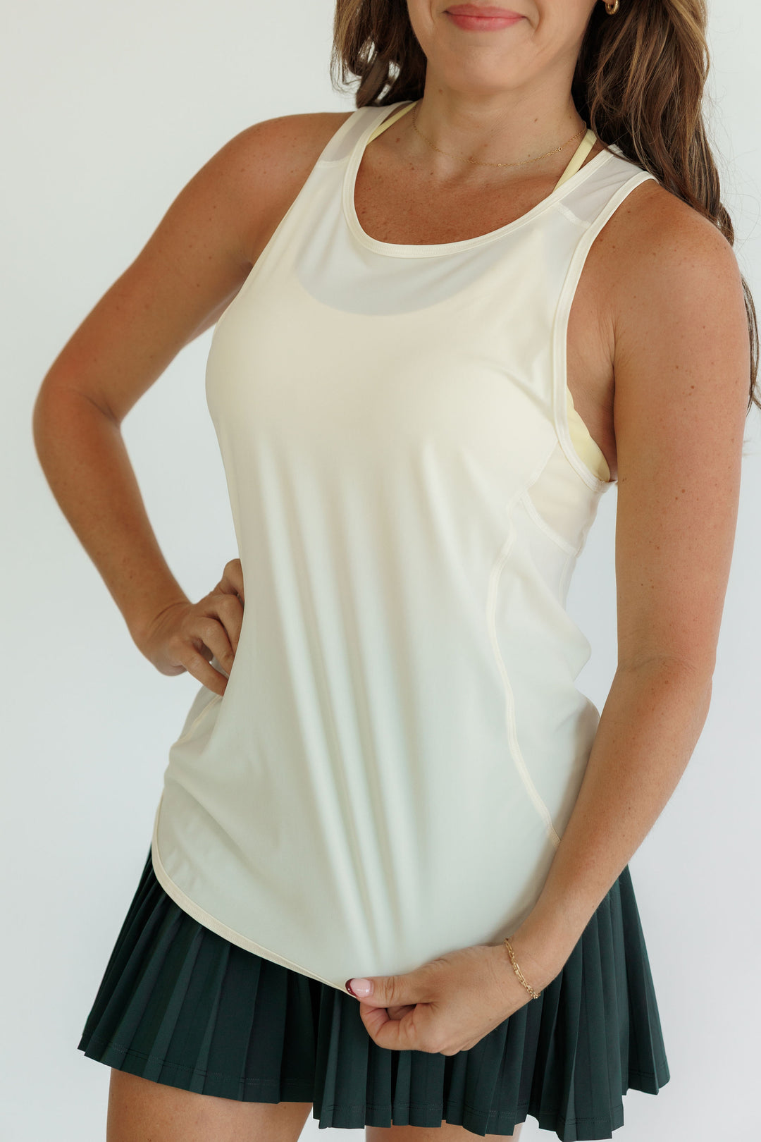 Soft Yellow "Aspen" Quick Dry Mesh Tank