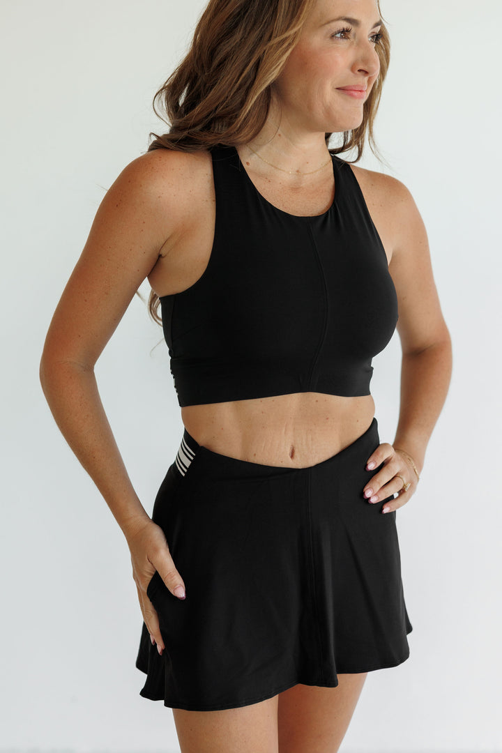 Black "Cora"  Active Skort