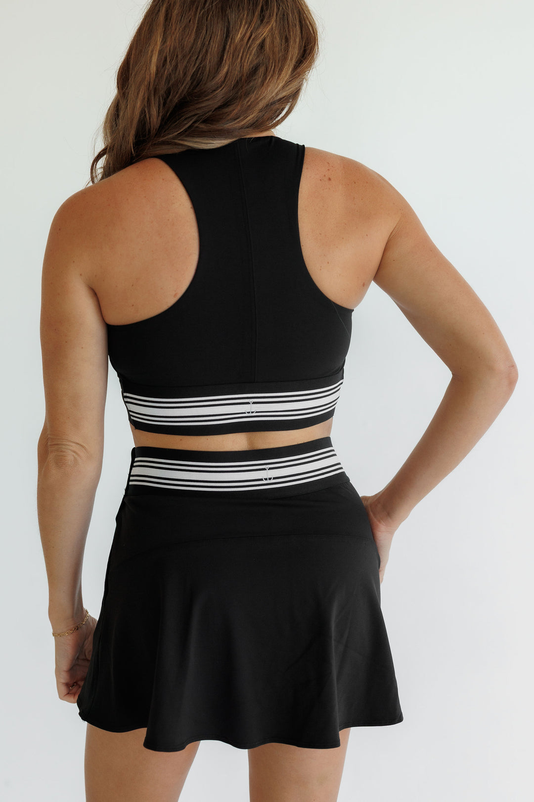 Black "Cora " Racerback Longline Sports Bra