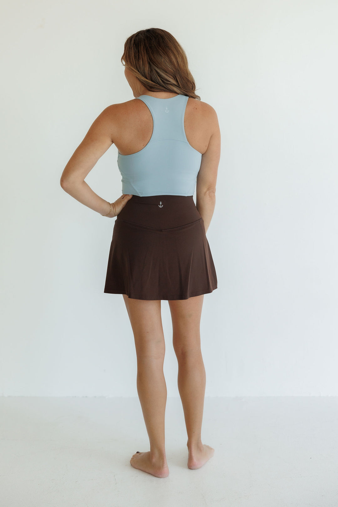 Steel Blue "Bailee" Hi Neck Racerback Bra