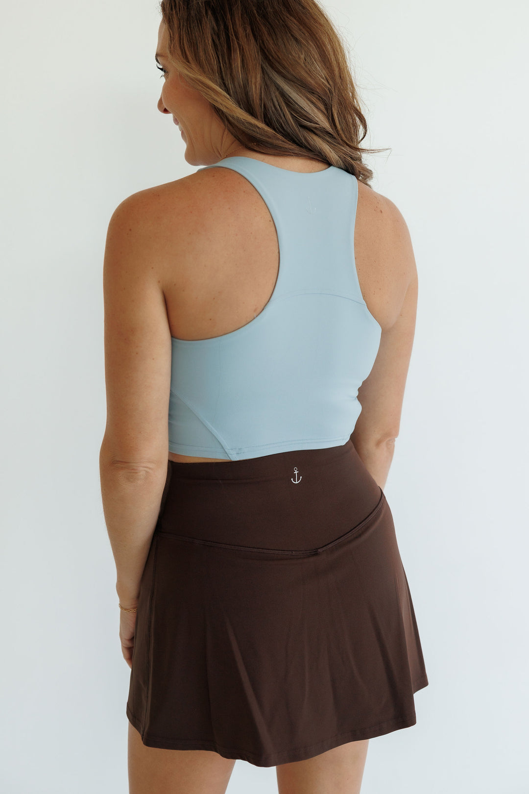 Espresso Brown "Casey" Four Way Stretch Skort