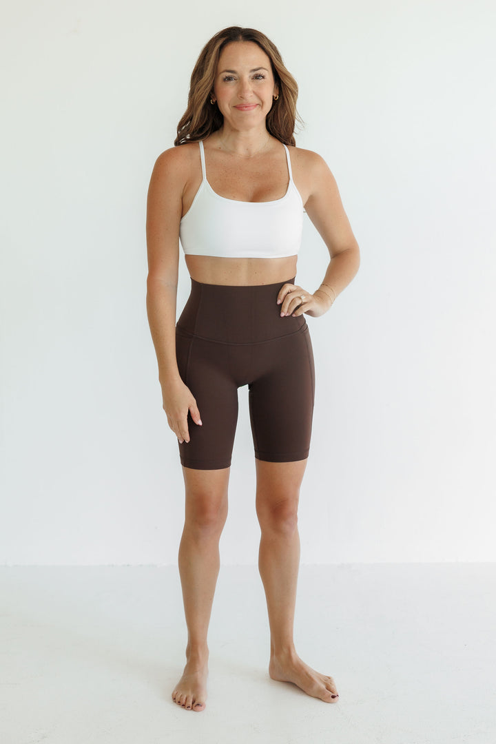 Bright White "Olivia" Open Back Low Impact Sports Bra with Removable Pads