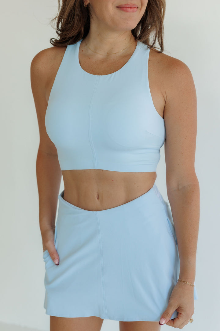 Windmill Blue  "Cora " Racerback Longline Sports Bra