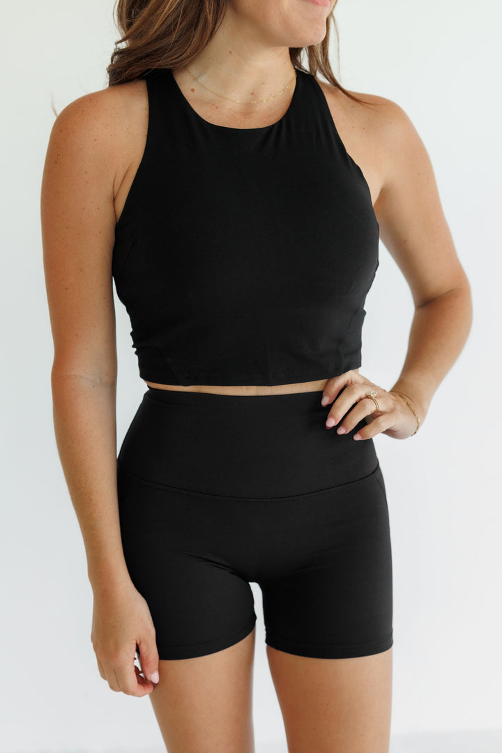 Black "Bailee" Hi Neck Racerback Bra