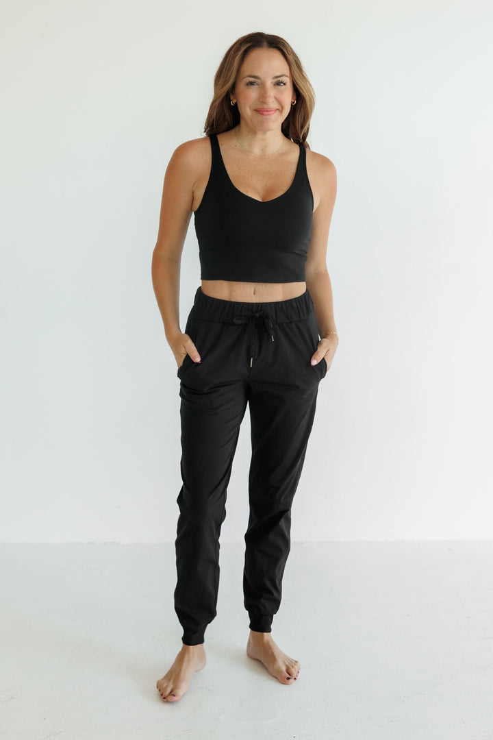 Black "Arabelle" Longline Luxe Sports Bra
