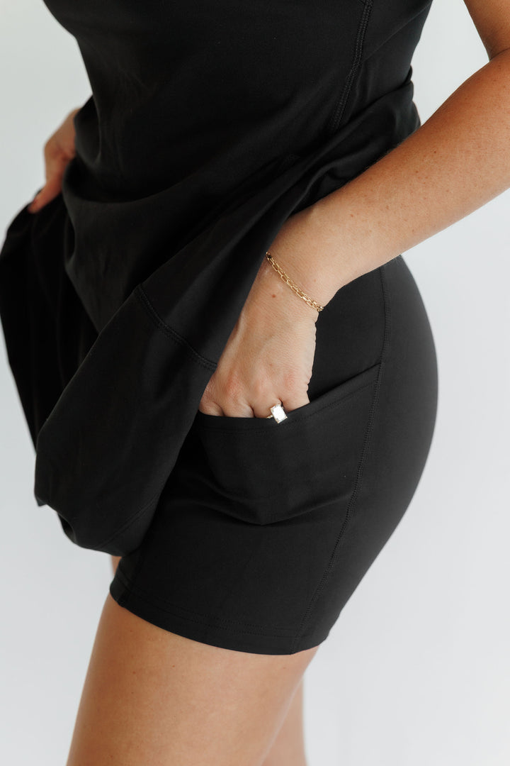 Black "Jordan" Active Dress with Shorts Liner