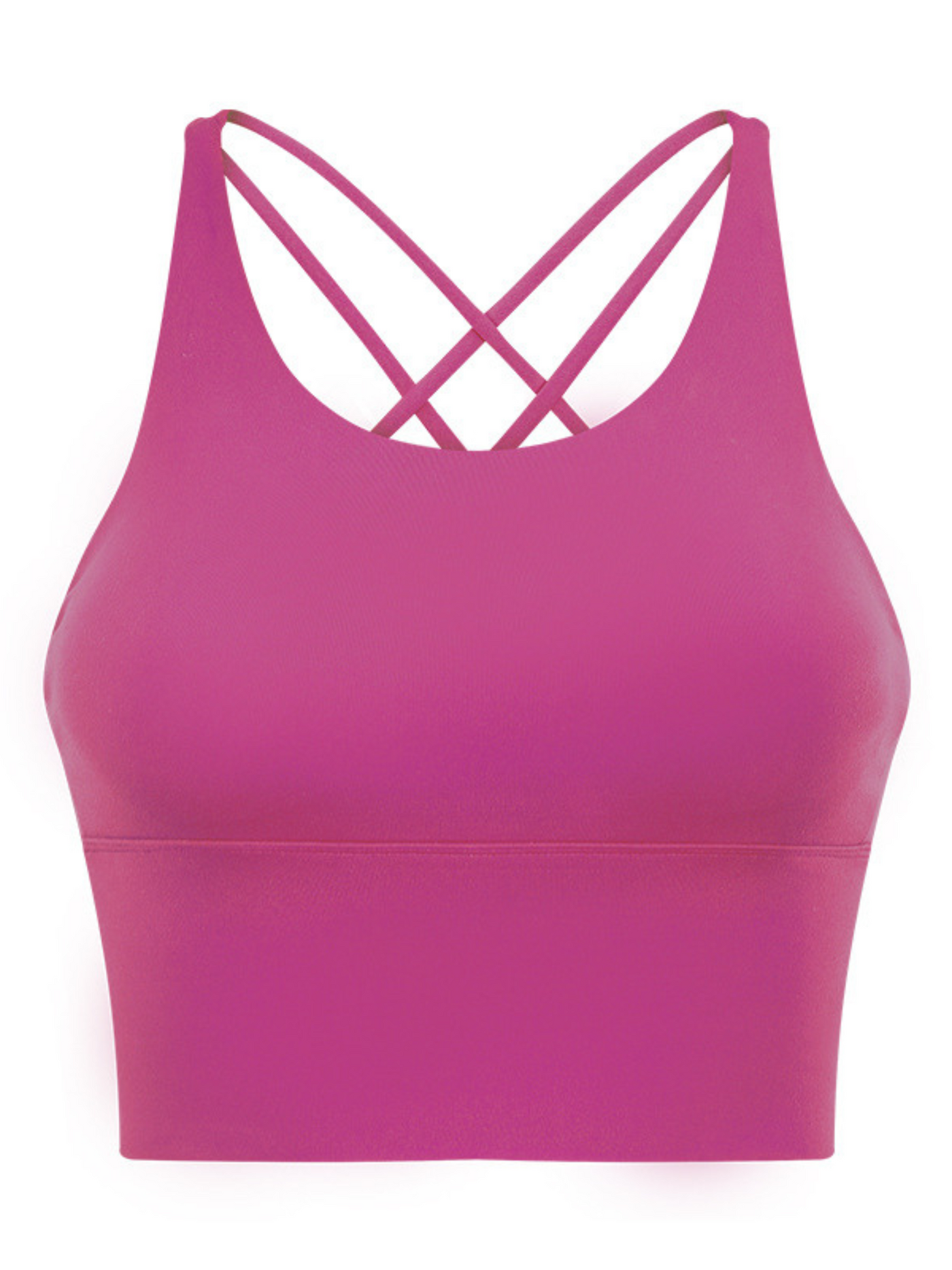 Navalora Fit Open Back High Neck Longline Women's Sports Bra in Lychee Pink with Anchor Logo 