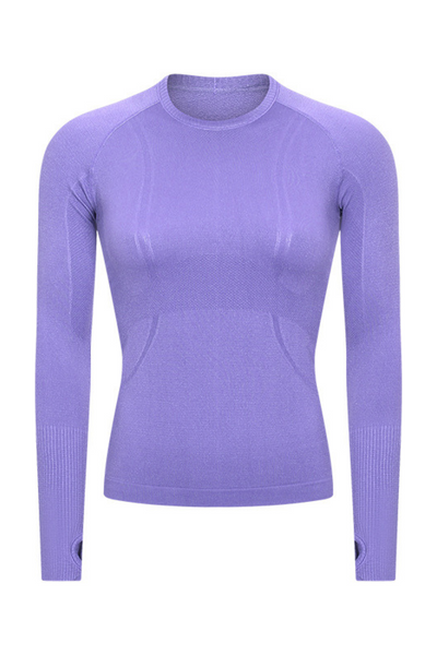 Long Sleeve Navalora Fit Active Tee Swiftly Dupe with Anchor Logo Emblem in Purple