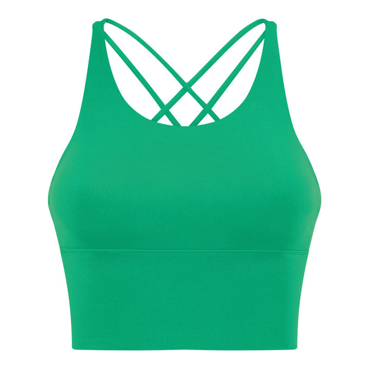 Kelly Green "Elizabeth" Open Back Longline Sports Bra