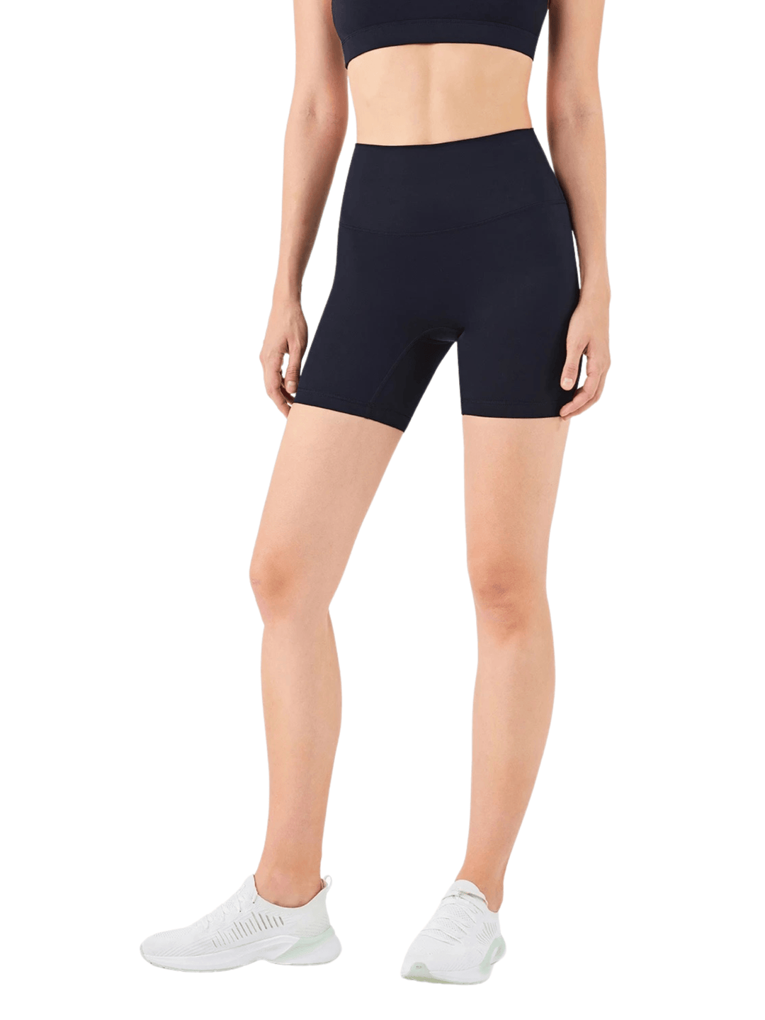 Black "Mia" Comfort High Rise Quick Dry Second Skin Shorts